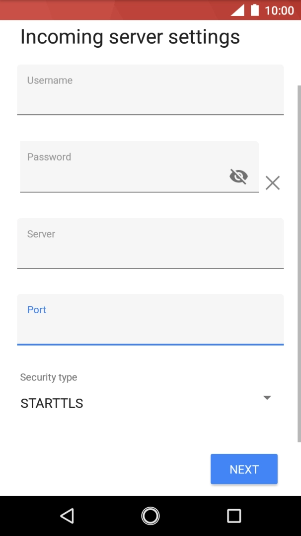 Press the drop down list below 'Security type'. Press the drop down list below 'Security type'.