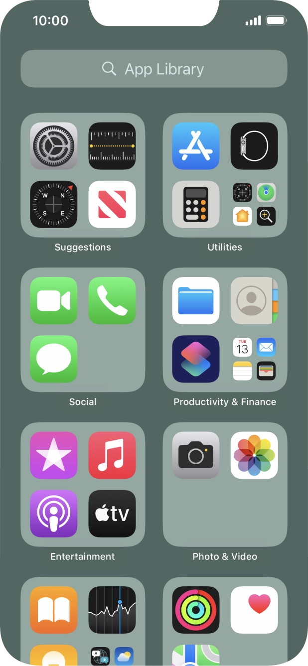 Press the required app. Press the required app.
