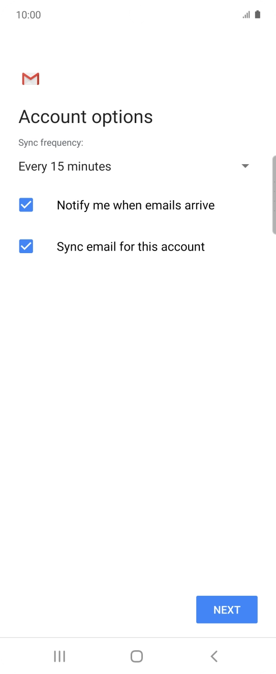 Press the drop down list below 'Sync frequency:'. Press the drop down list below 'Sync frequency:'.