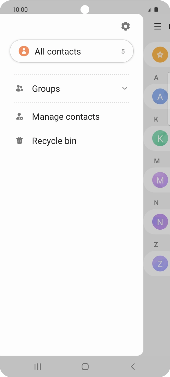 Press Manage contacts.