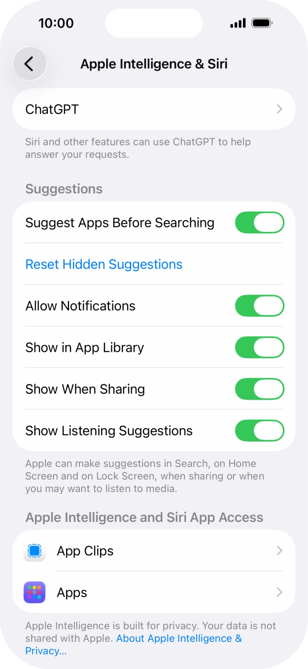 Press the required app. Press the required app.