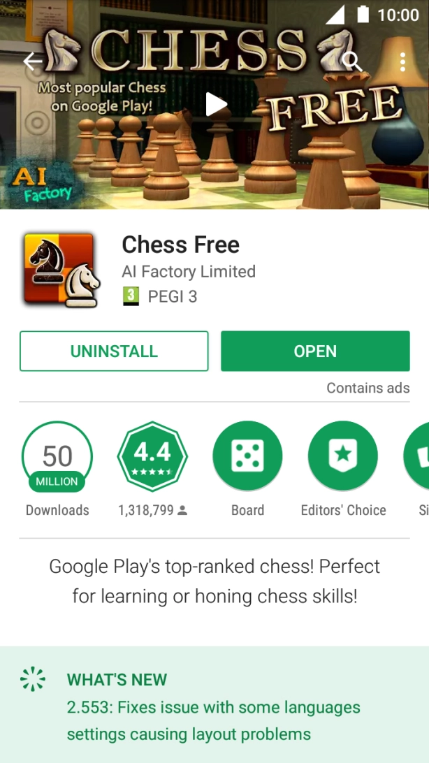 Press UNINSTALL.
