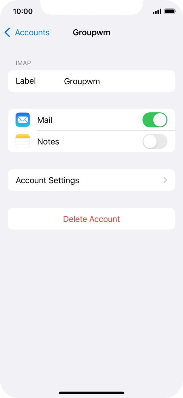 Press Account Settings.
