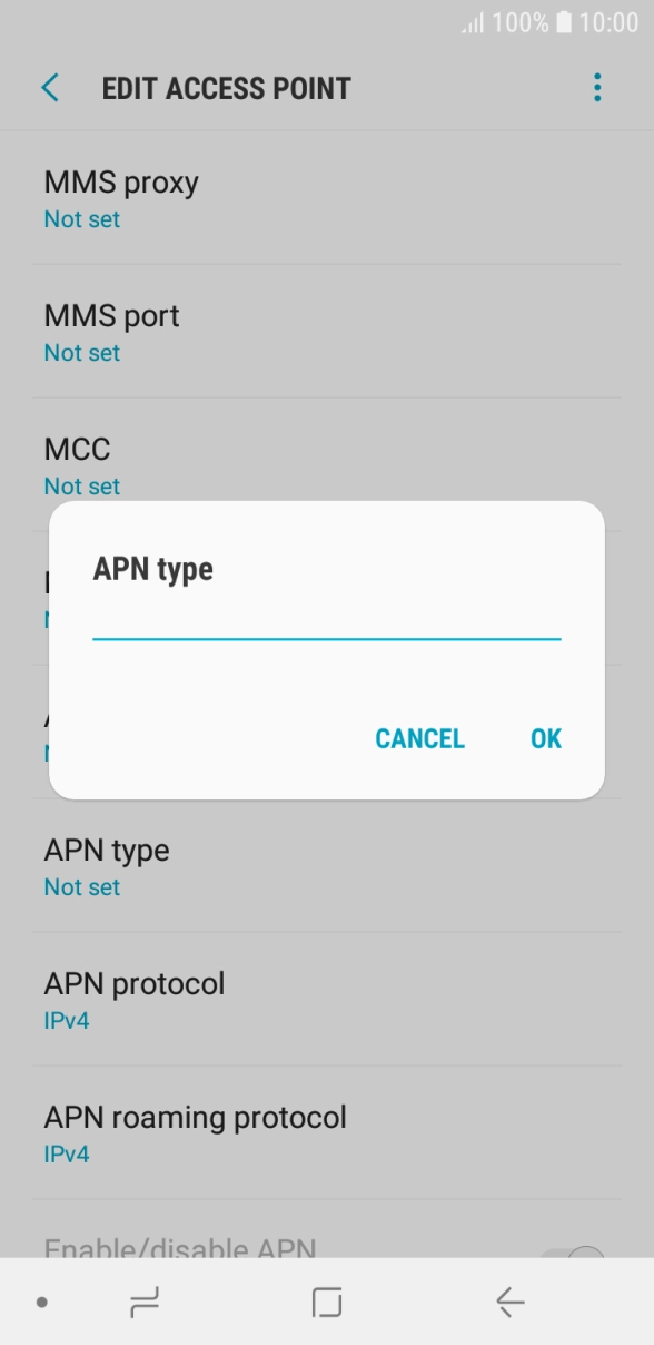 Key in default and press OK. Key in default and press OK.