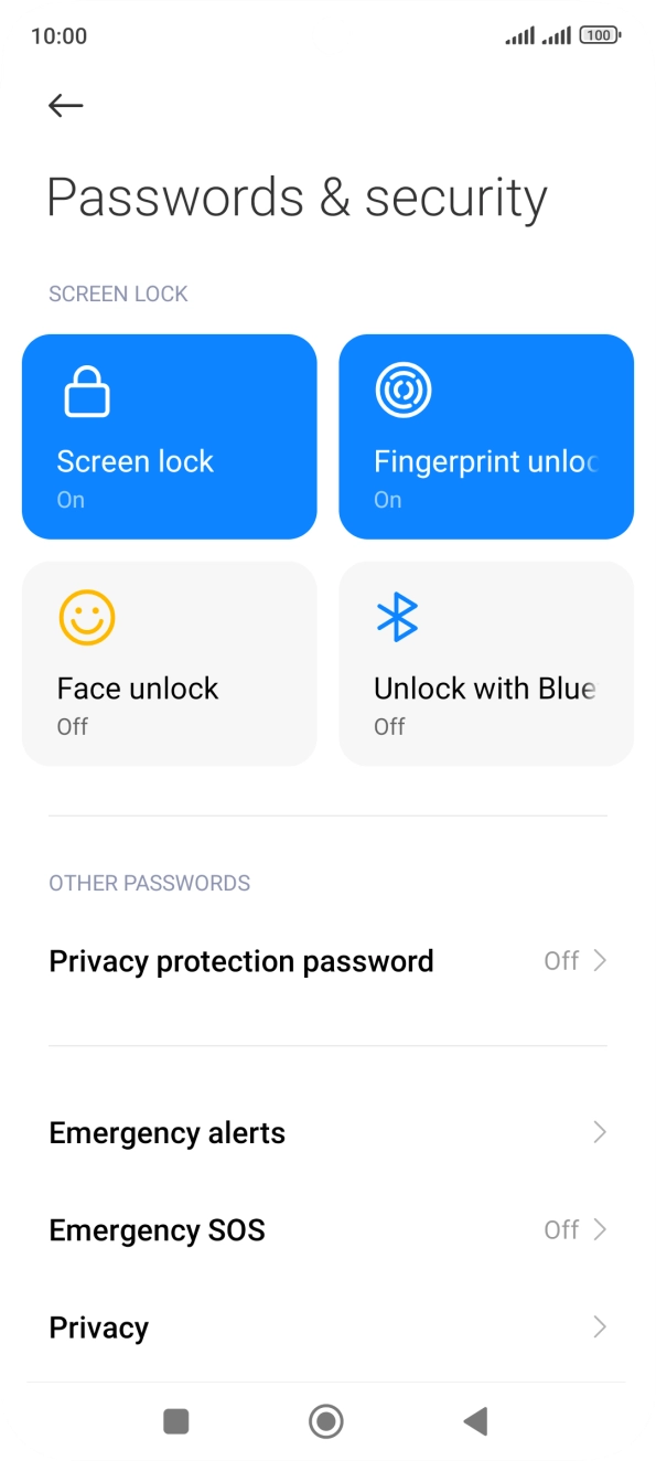 Press Screen lock. Press Screen lock.