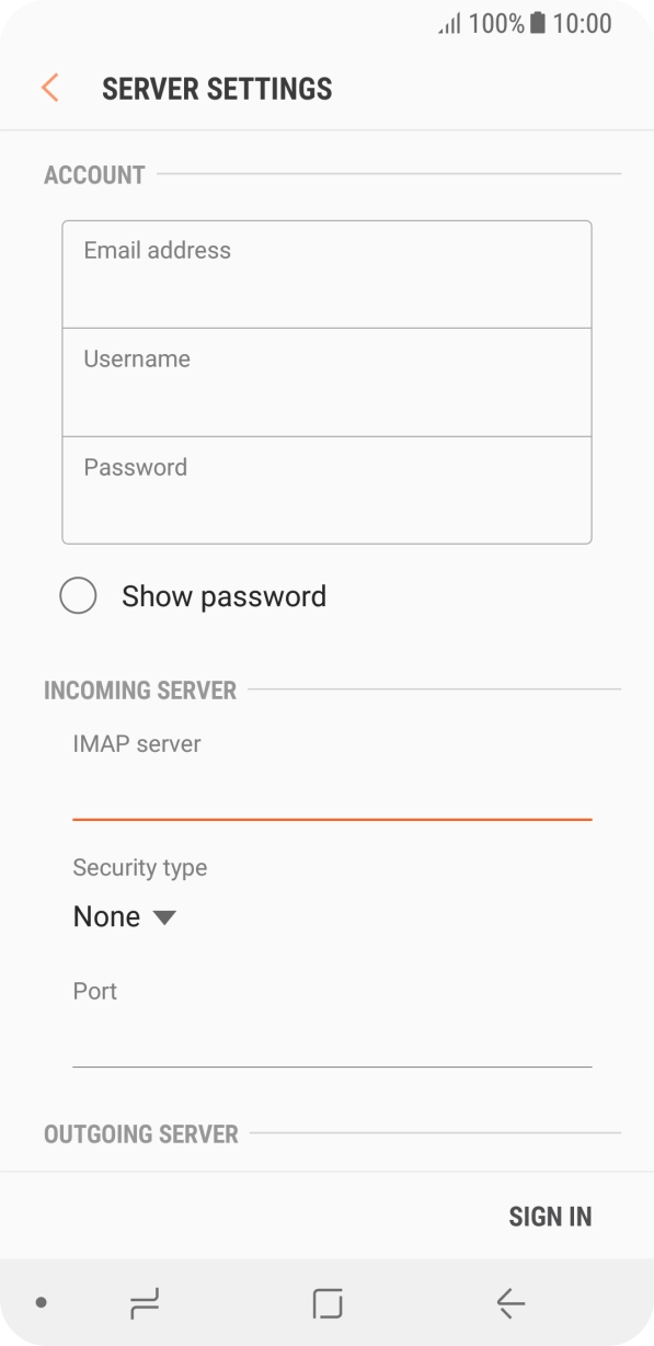 Press the drop down list below 'Security type'. Press the drop down list below 'Security type'.