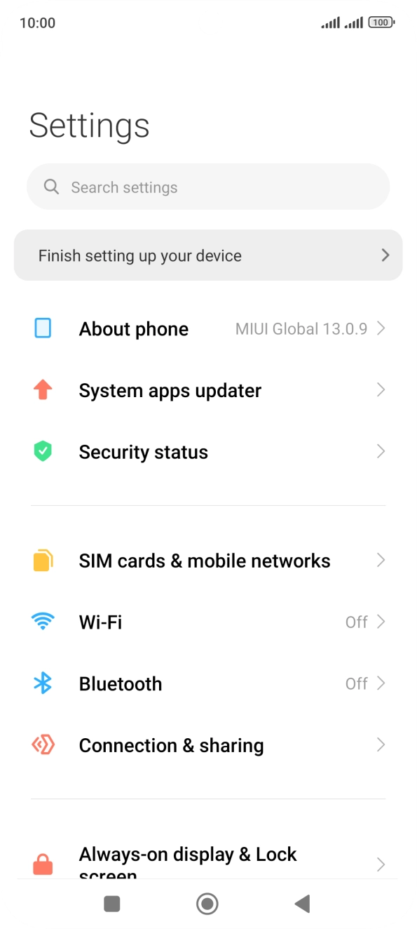 Press SIM cards & mobile networks.