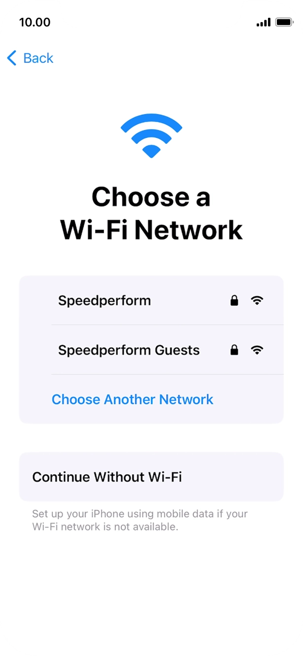 Press the required WiFi network.