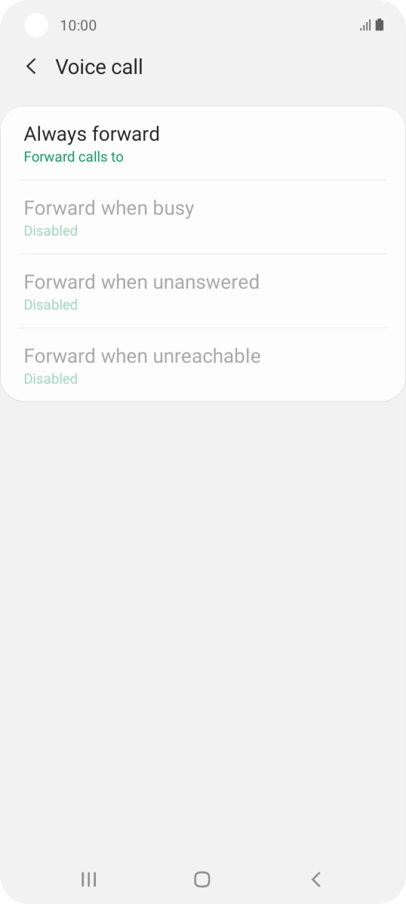 Press the required divert type. Press the required divert type.
