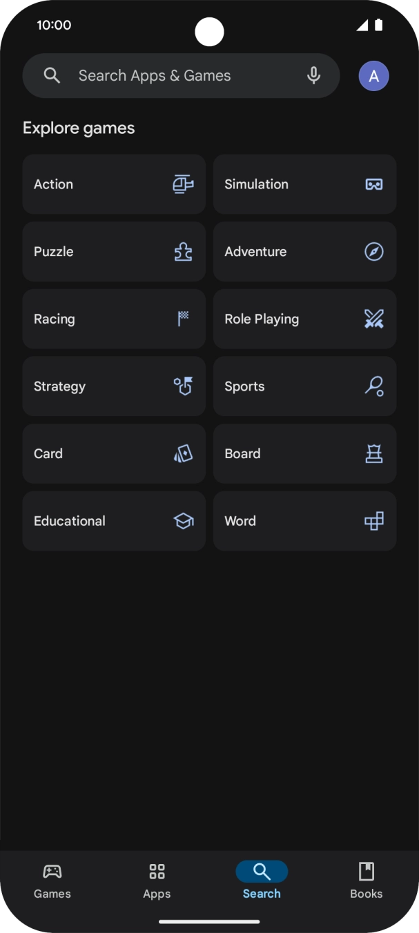 Press the search field. Press the search field.