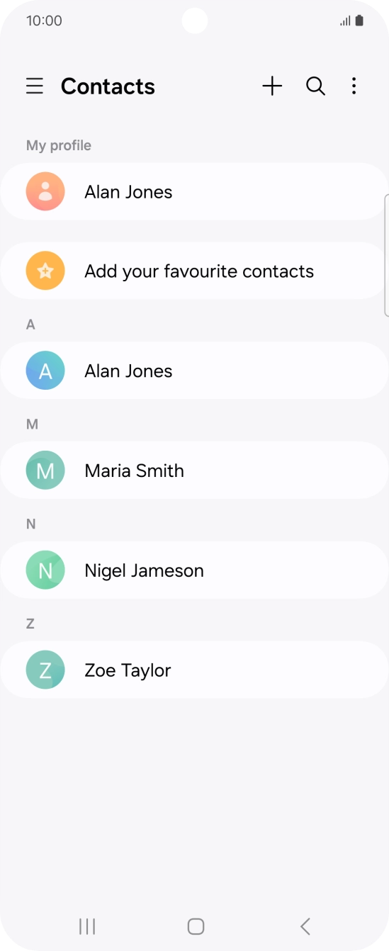 Press the new contact icon. Press the new contact icon.