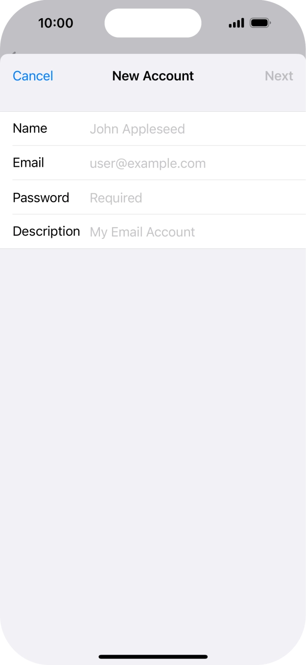 Press Name and key in the required sender name. Press Name and key in the required sender name.