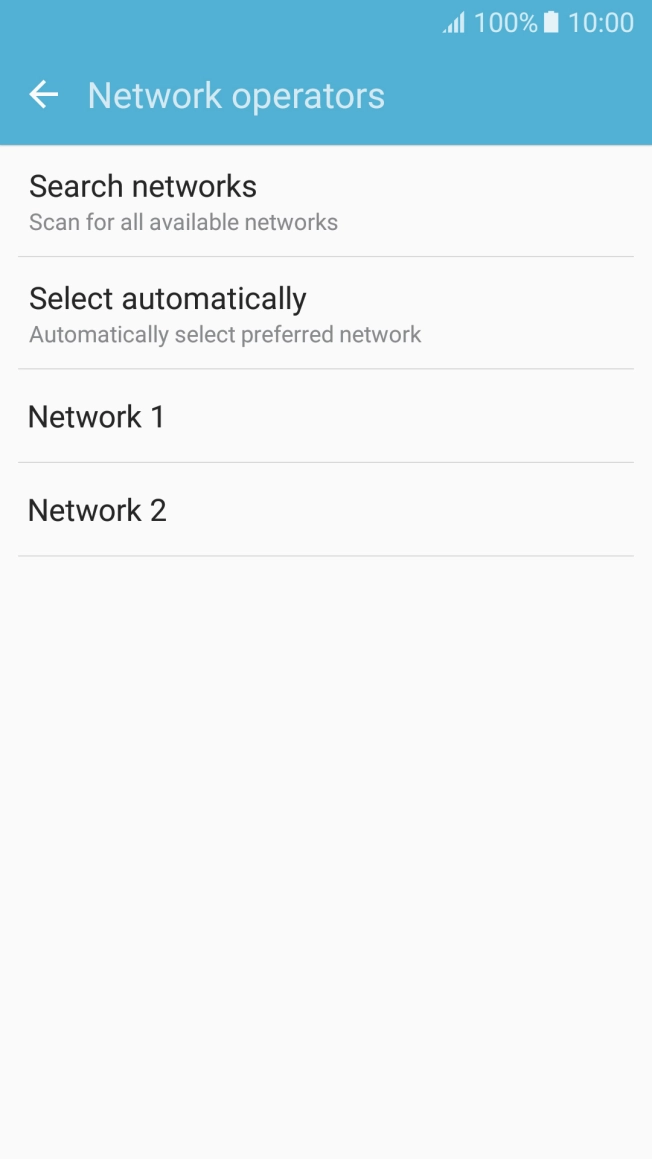 Press the required network. Press the required network.