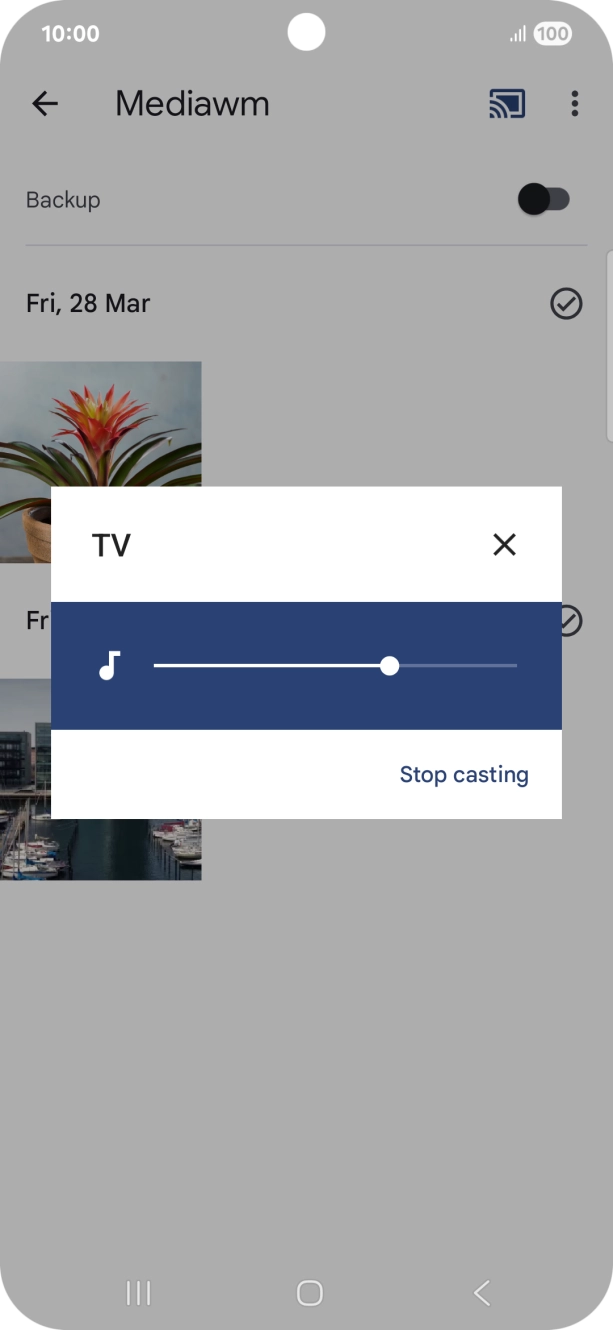 Press Stop casting. Press Stop casting.