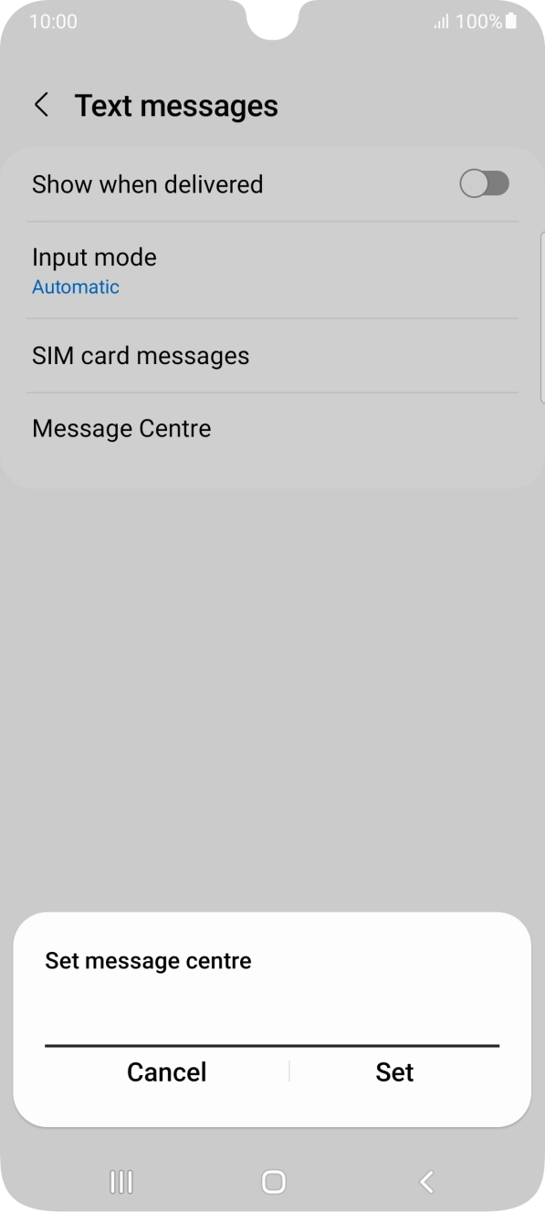 Key in +447802000332 and press Set. Key in +447802000332 and press Set.