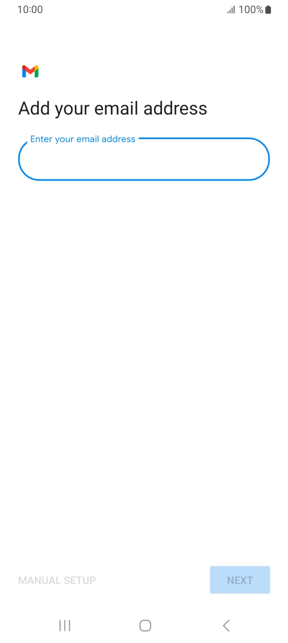 Press the field below 'Enter your email address' and key in your email address.