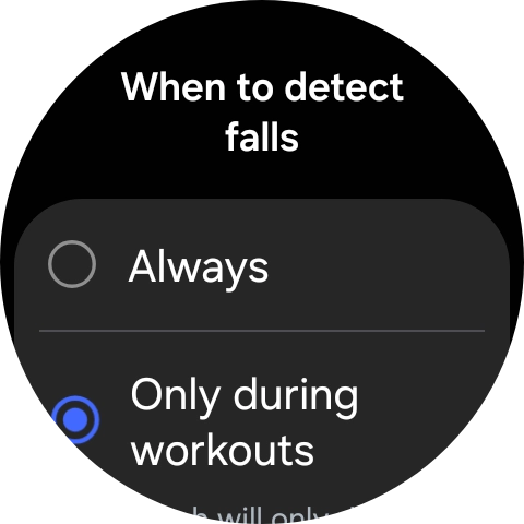 Press the required setting.