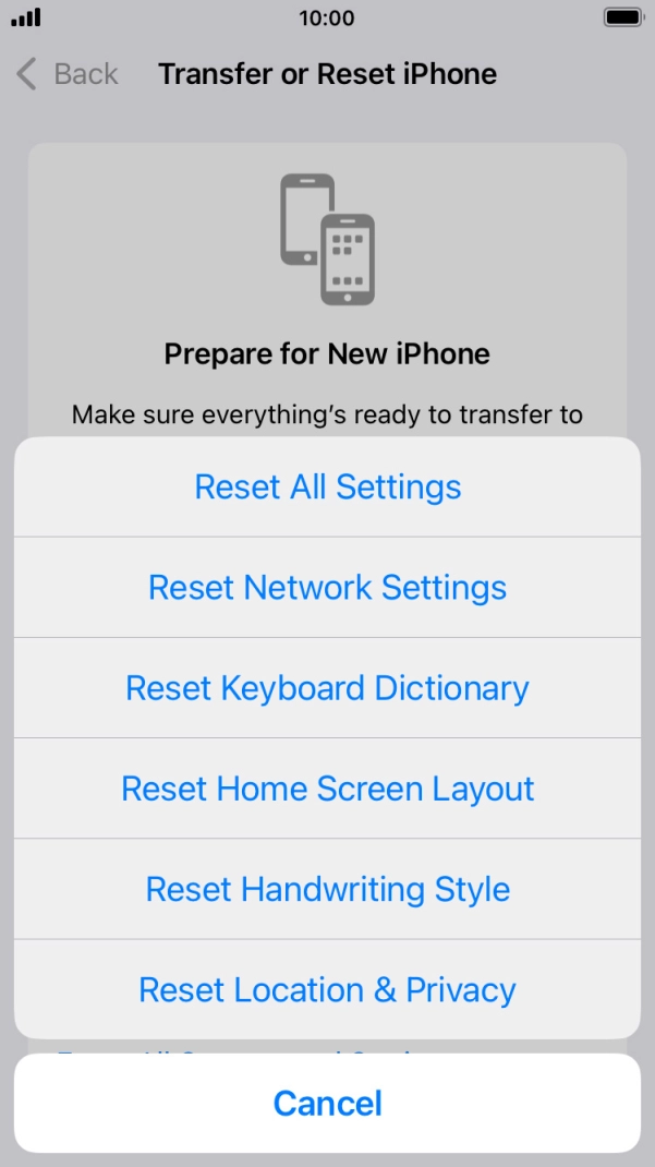 Press Reset Network Settings.