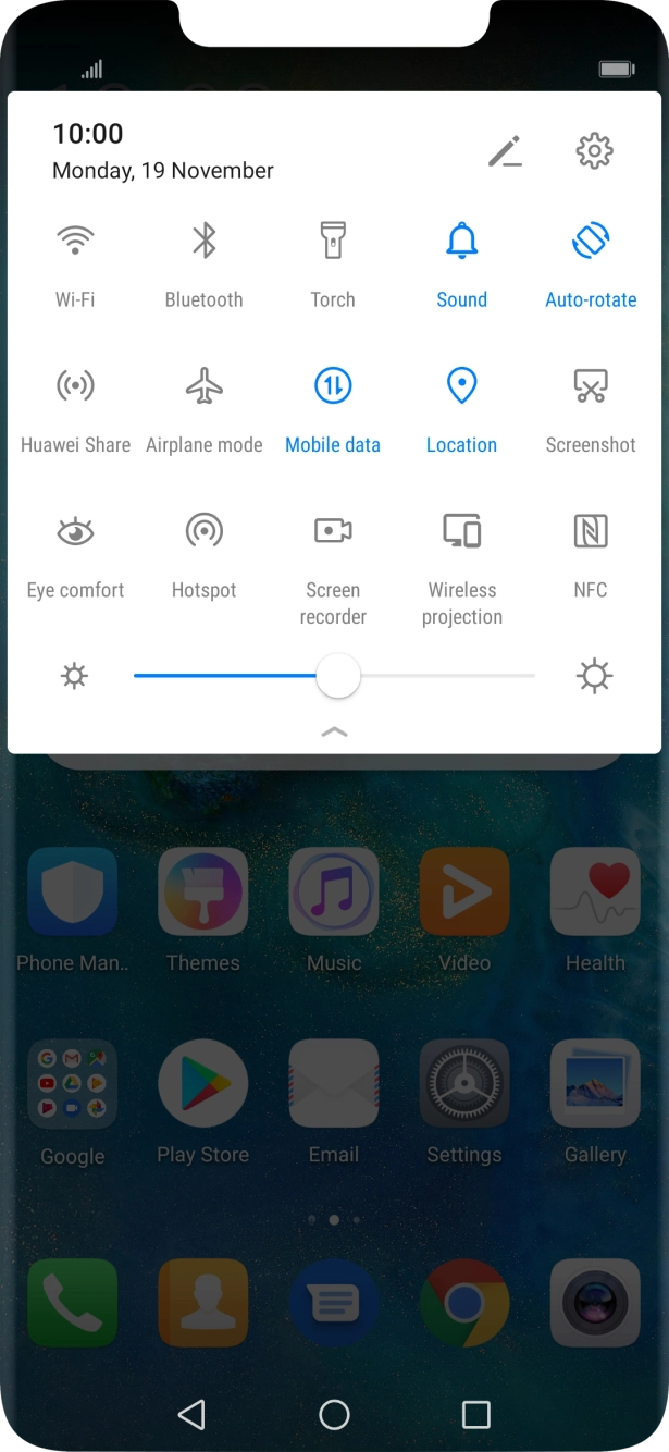 Press Mobile data to turn the function on or off. Press Mobile data to turn the function on or off.