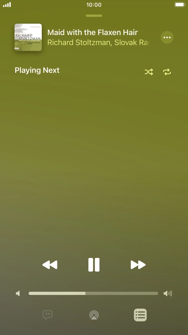 Press the shuffle icon to turn the function on or off.