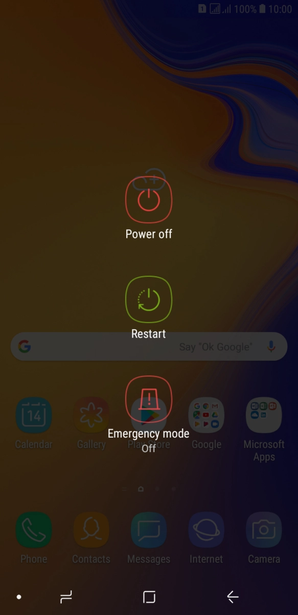 Press Power off.