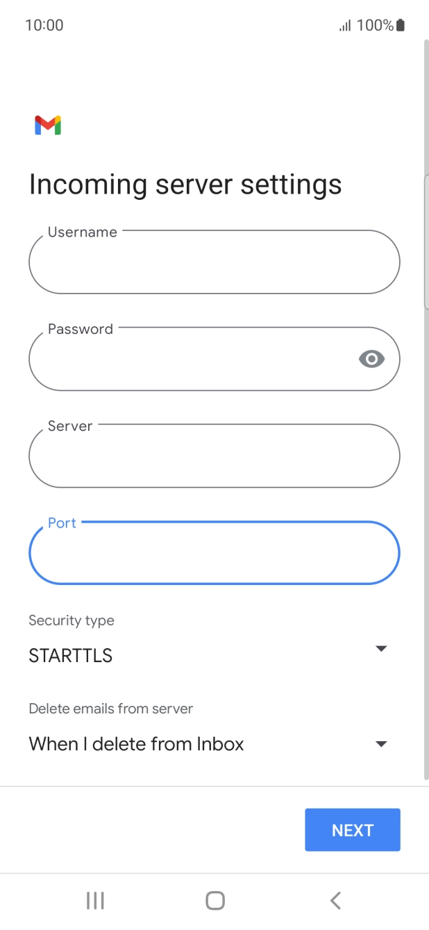 Press the drop down list below 'Security type'. Press the drop down list below 'Security type'.