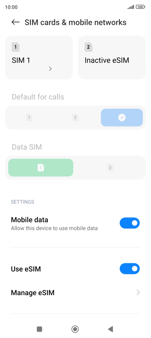 Press Manage eSIM.