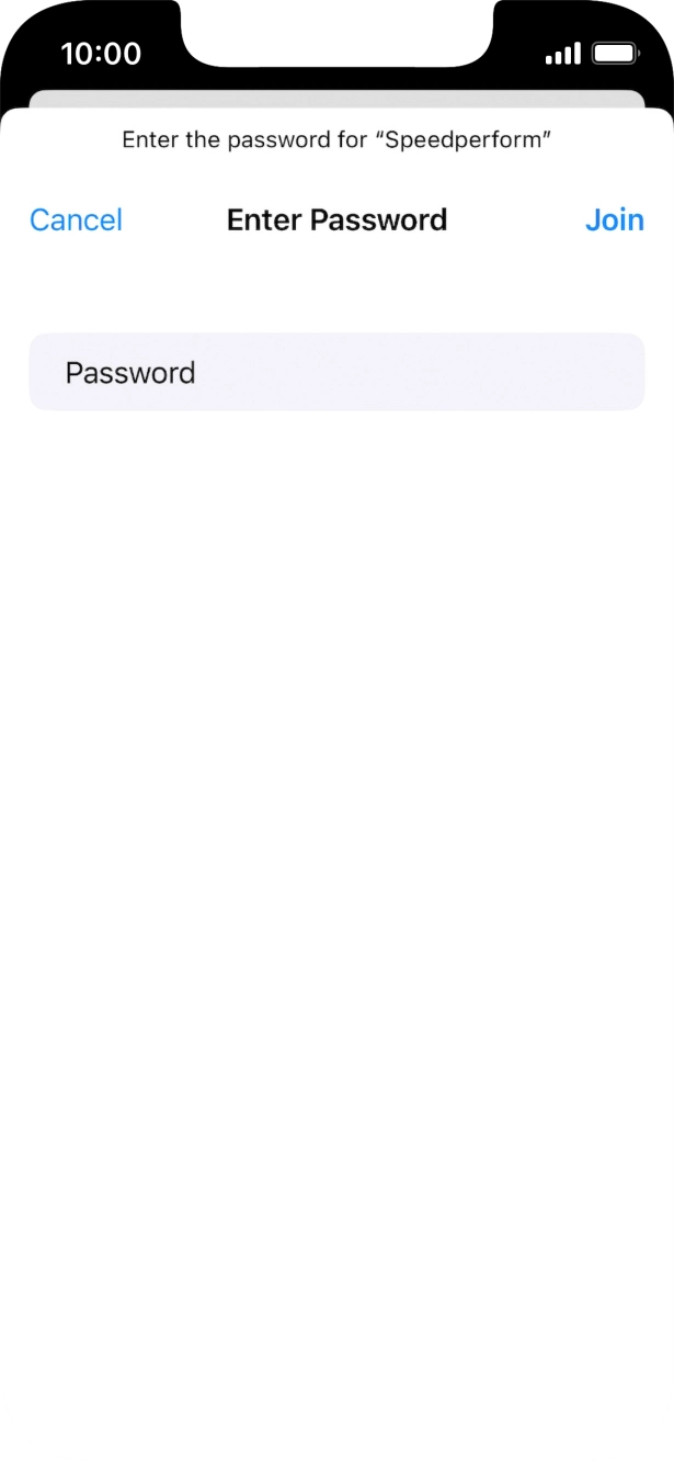 Key in the password for the WiFi network and press Join.