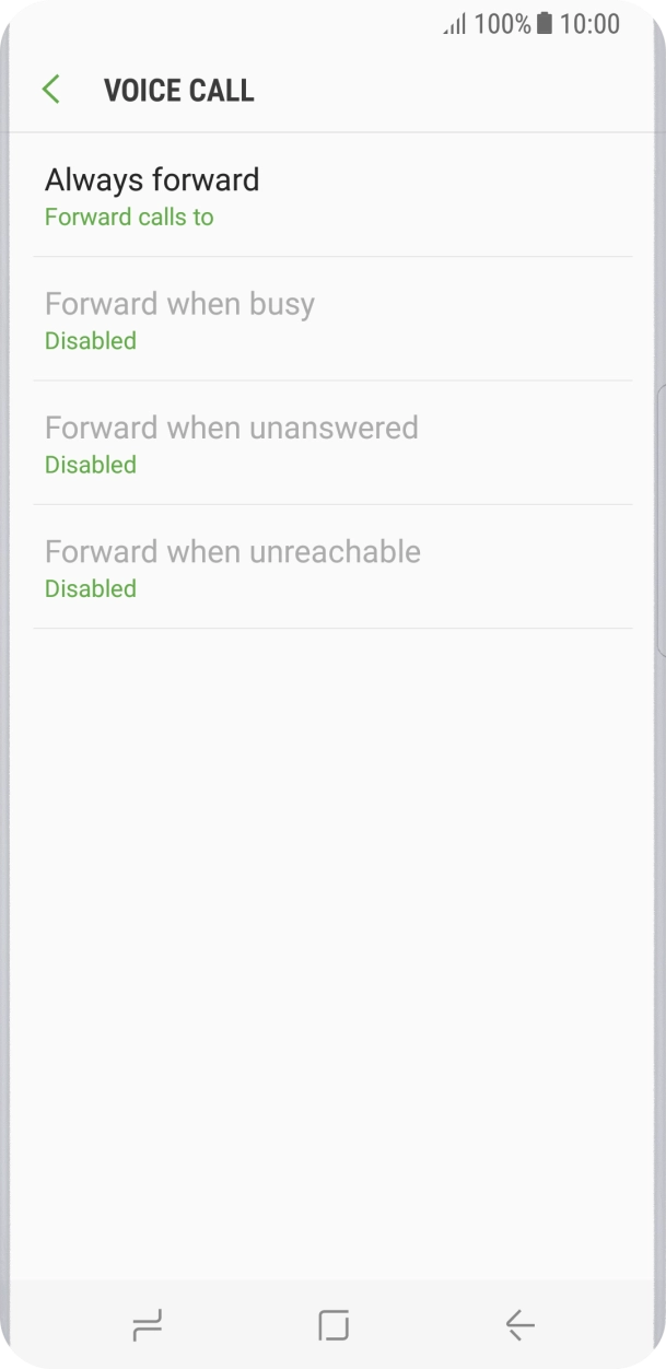 Press the required divert type.
