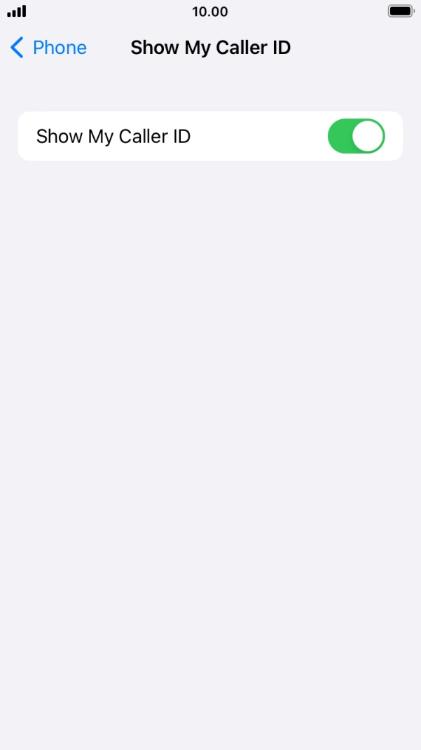 Press the indicator next to 'Show My Caller ID' to turn the function on or off. Press the indicator next to 'Show My Caller ID' to turn the function on or off.