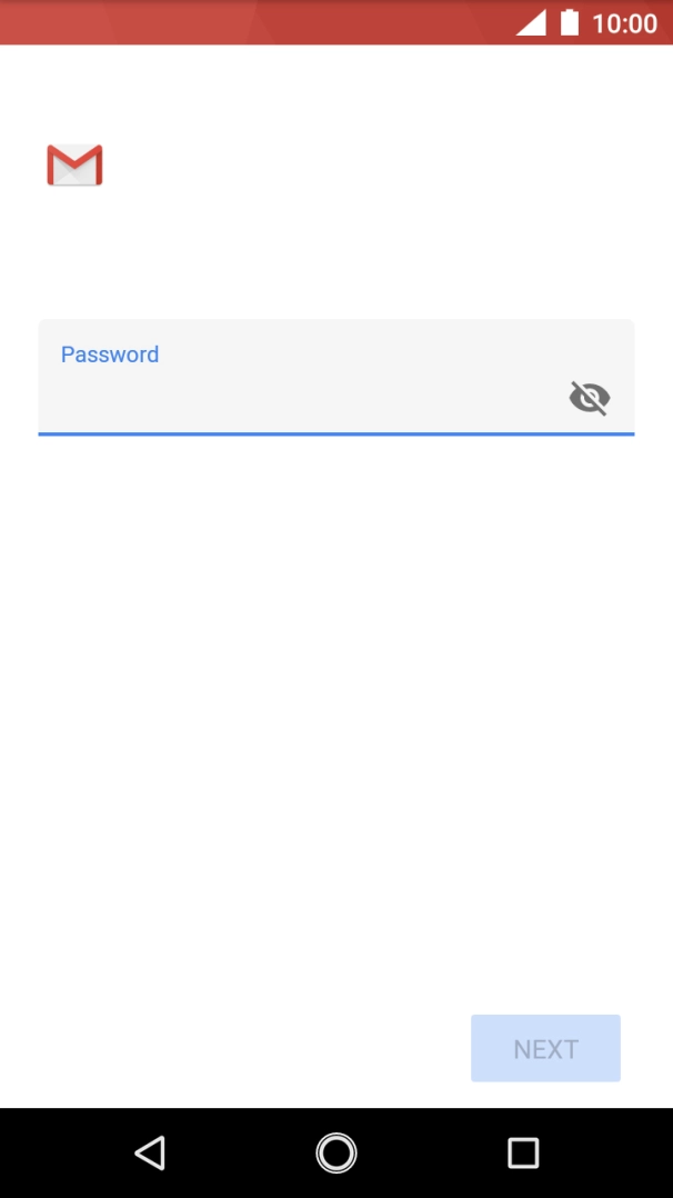 Press the field below 'Password' and key in the password for your email account. Press the field below 'Password' and key in the password for your email account.