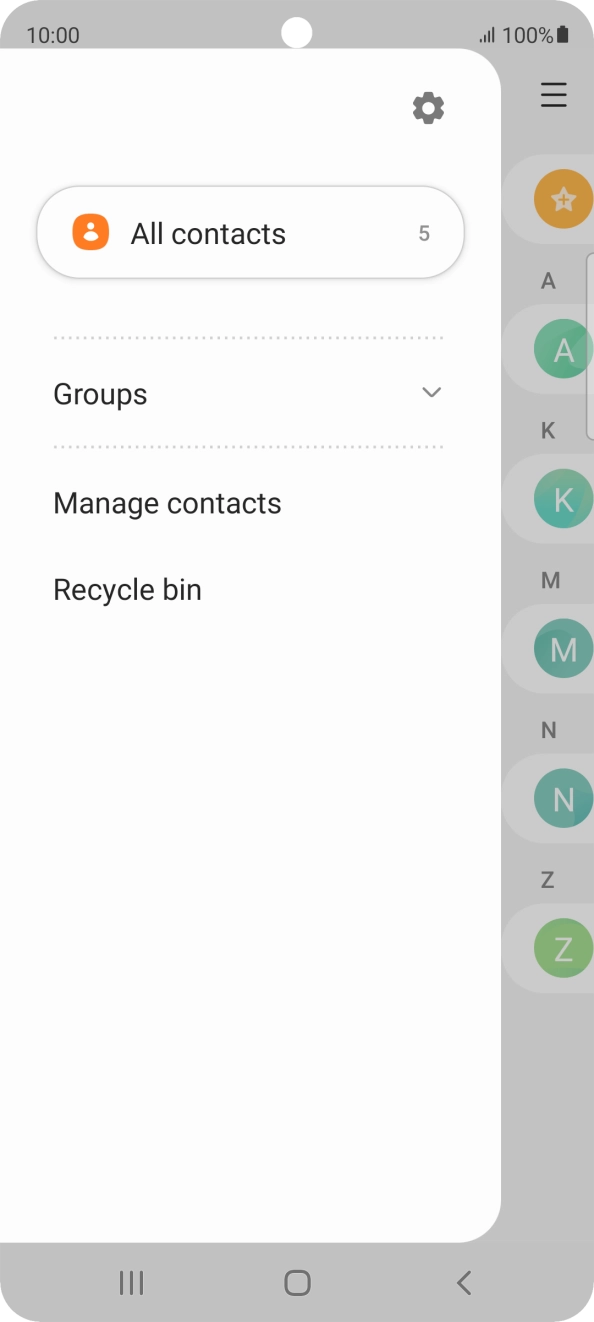 Press Manage contacts.