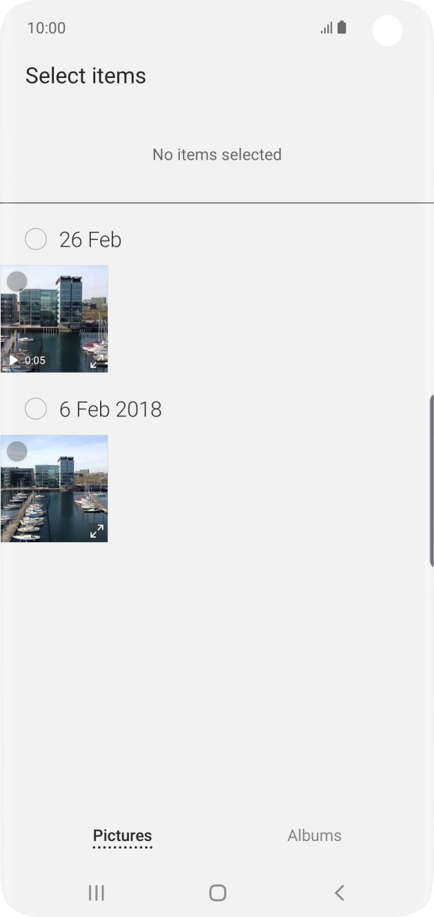 Press the required picture. Press the required picture.
