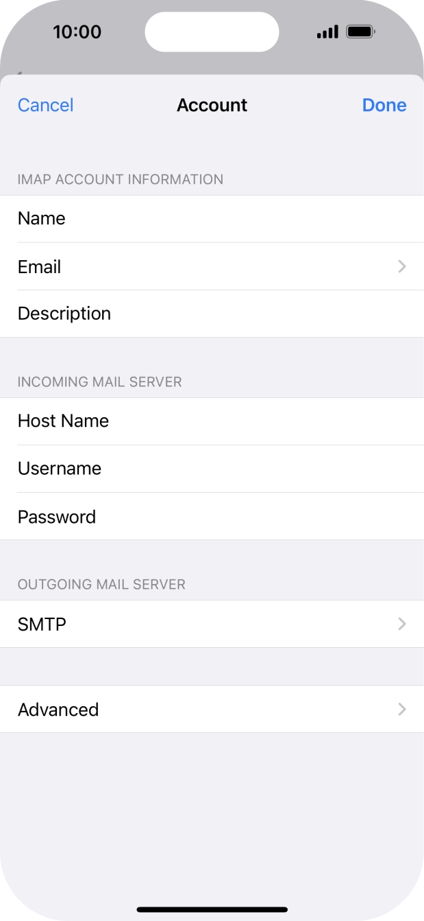 Press SMTP.