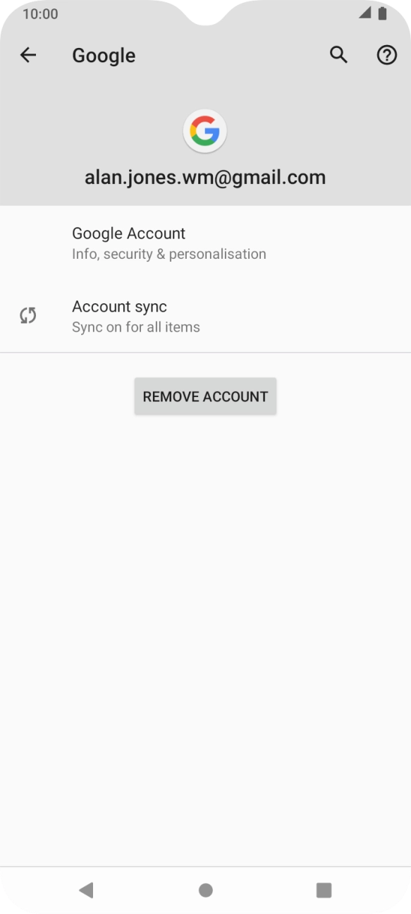 Press Account sync.