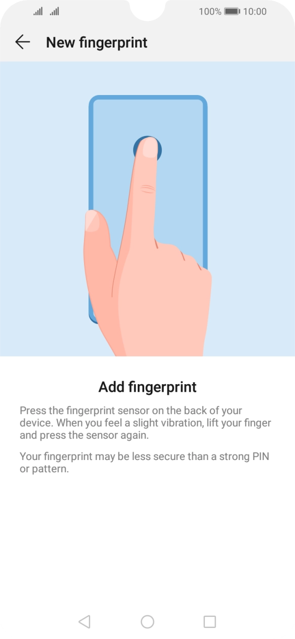 Follow the instructions on the screen to create the phone lock code using your fingerprint. Follow the instructions on the screen to create the phone lock code using your fingerprint.