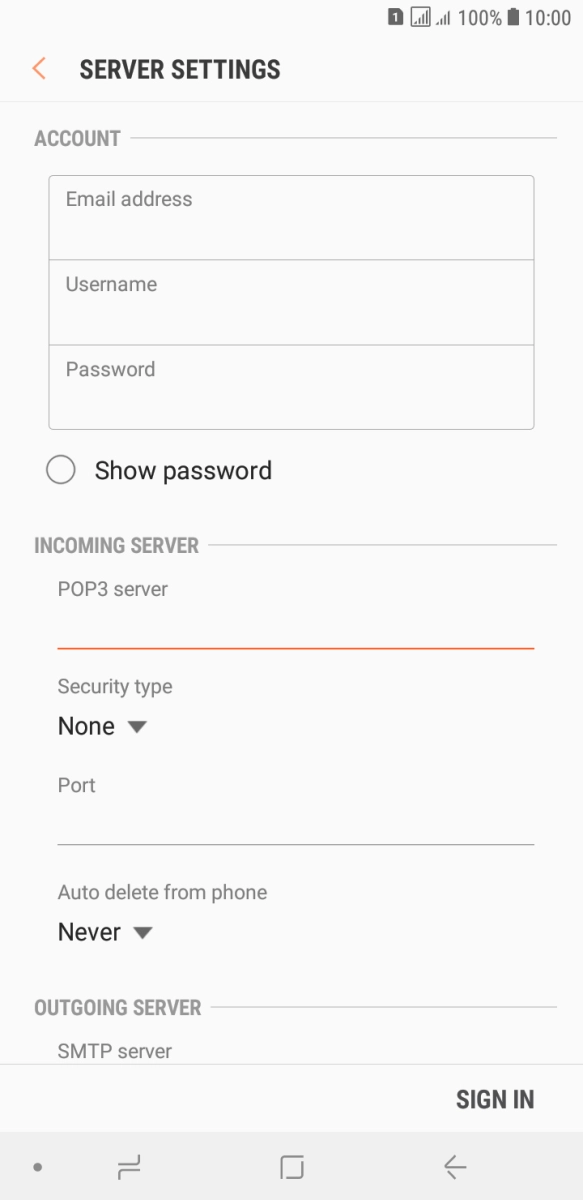 Press the drop down list below 'Security type'. Press the drop down list below 'Security type'.