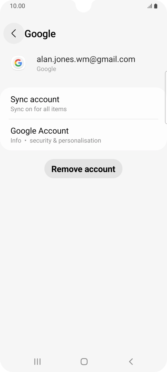 Press Sync account.