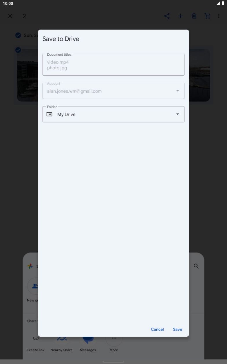 Press the field below 'Folder' and go to the required folder. Press the field below 'Folder' and go to the required folder.