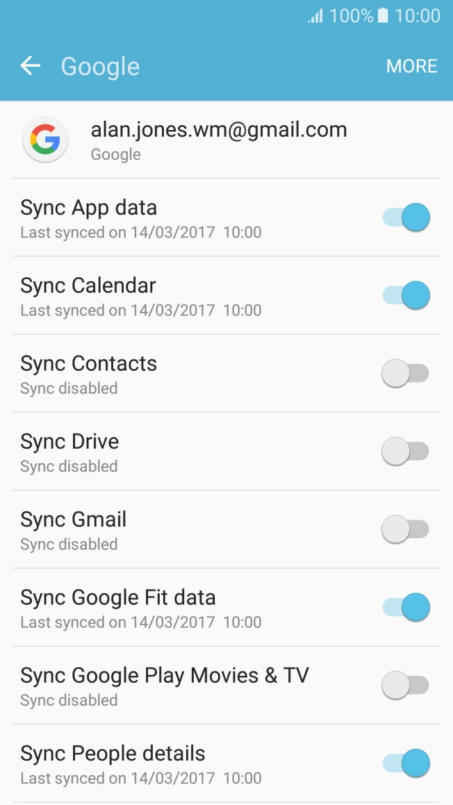 Press the indicator next to 'Sync Contacts' to turn on the function.