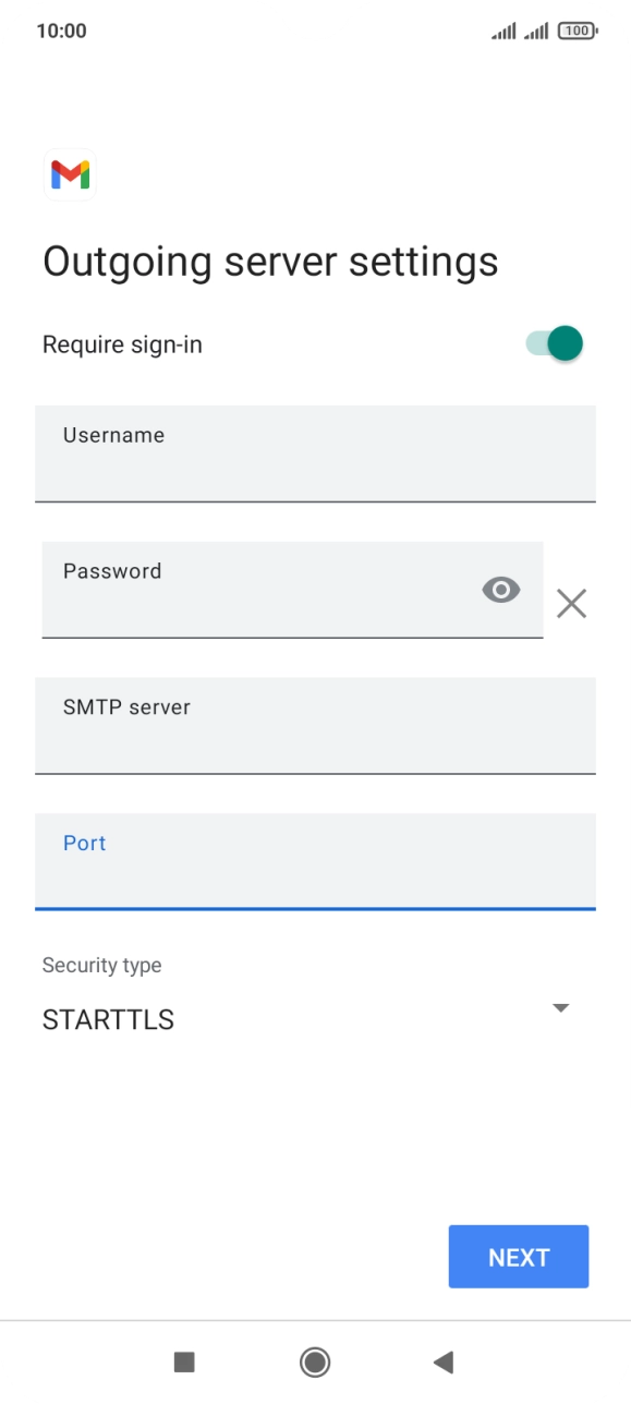 Press the drop down list below 'Security type'. Press the drop down list below 'Security type'.