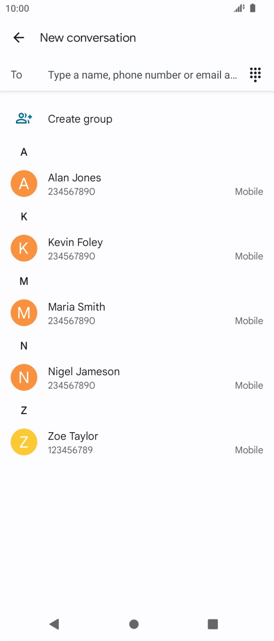 Press the field next to 'To' and key in the first letters of the recipient's name. Press the field next to 'To' and key in the first letters of the recipient's name.