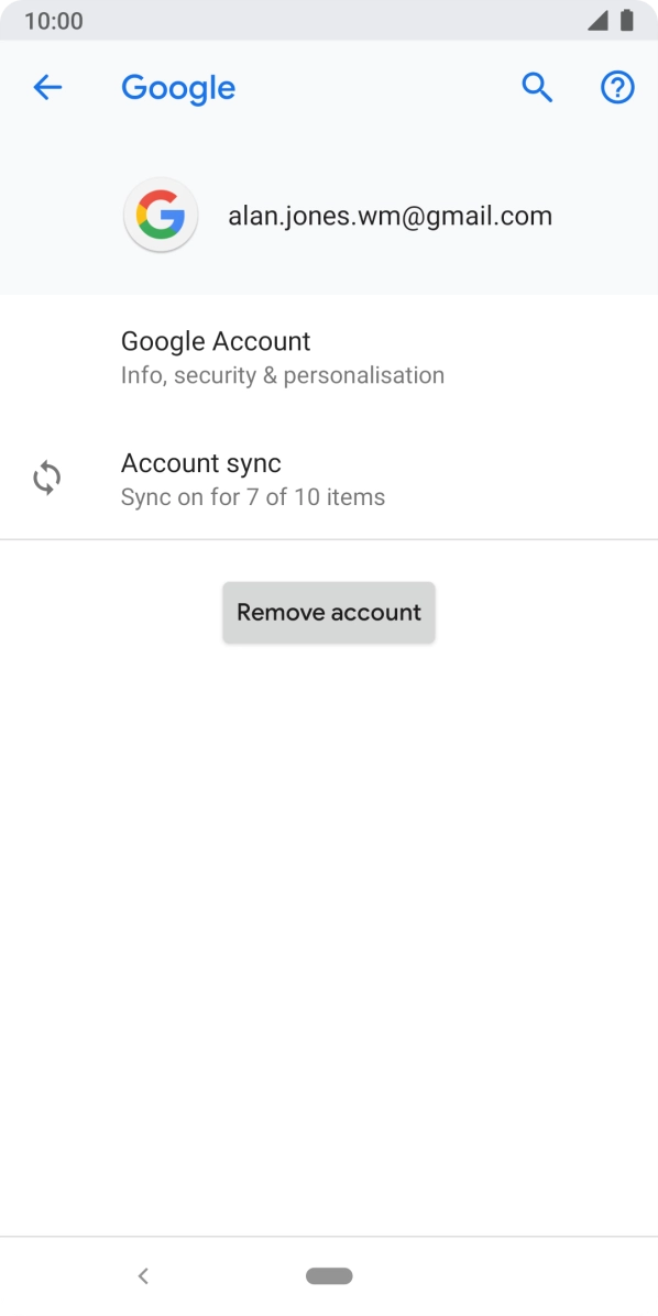 Press Account sync.
