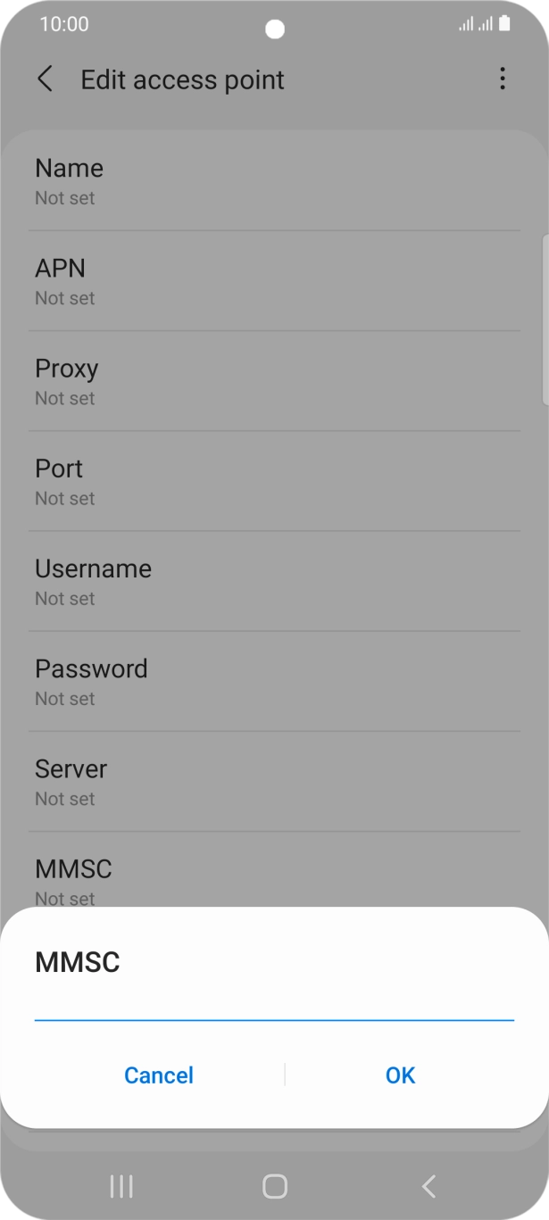 Key in http://mmsc.mms.o2.co.uk:8002 and press OK.