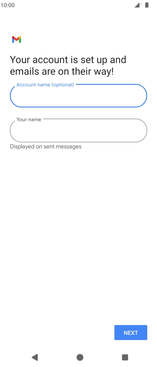 Press the field below 'Your name' and key in the required sender name. Press the field below 'Your name' and key in the required sender name.