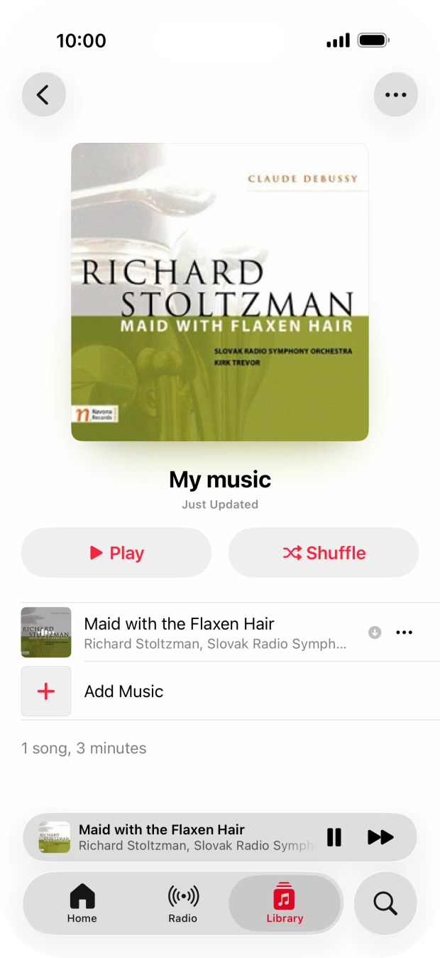 Press the song title. Press the song title.