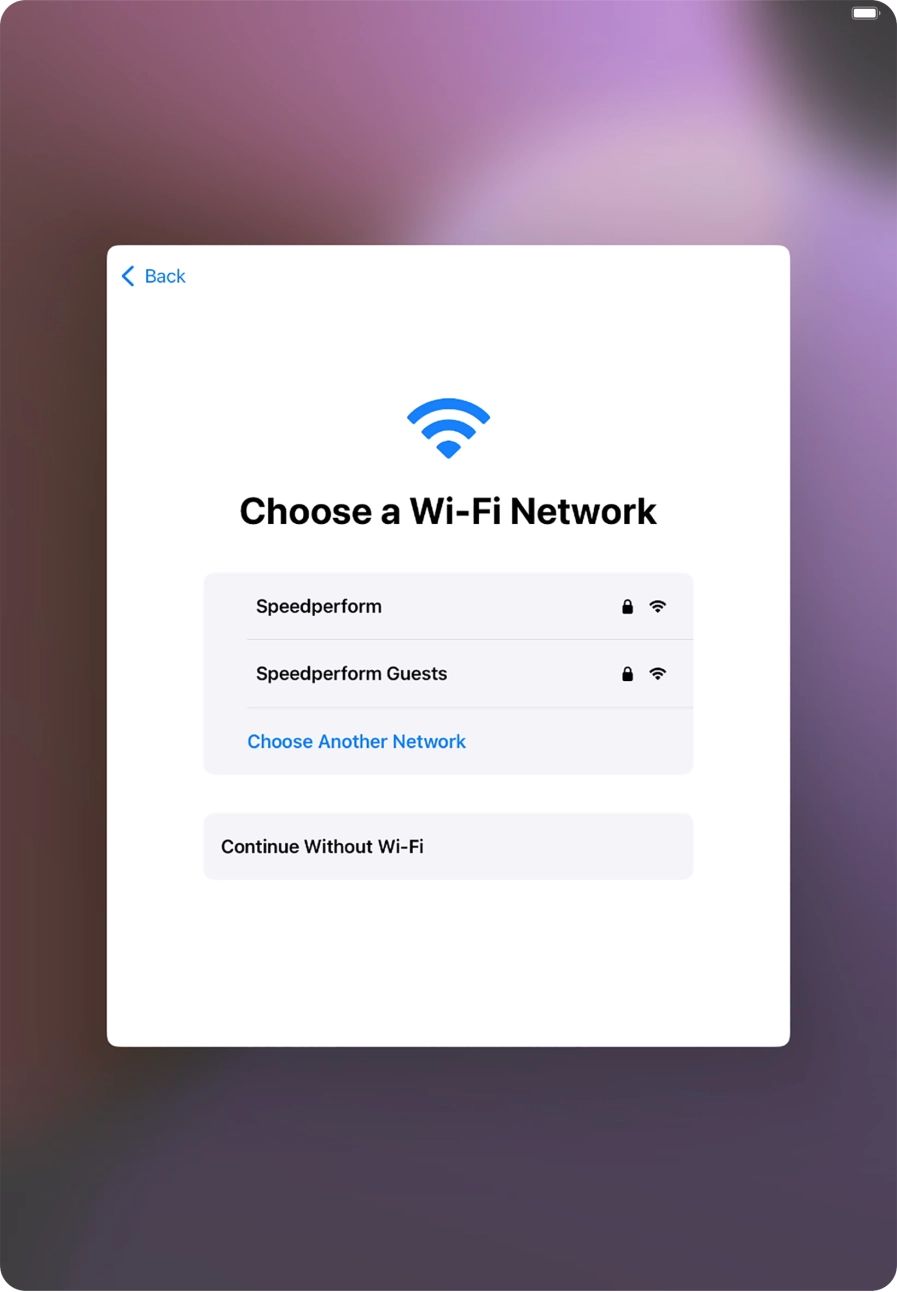 Press the required WiFi network. Press the required WiFi network.