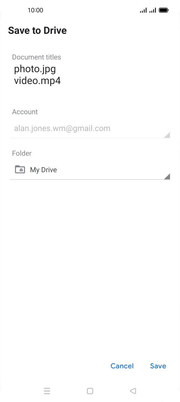 Press the field below 'Folder' and go to the required folder.