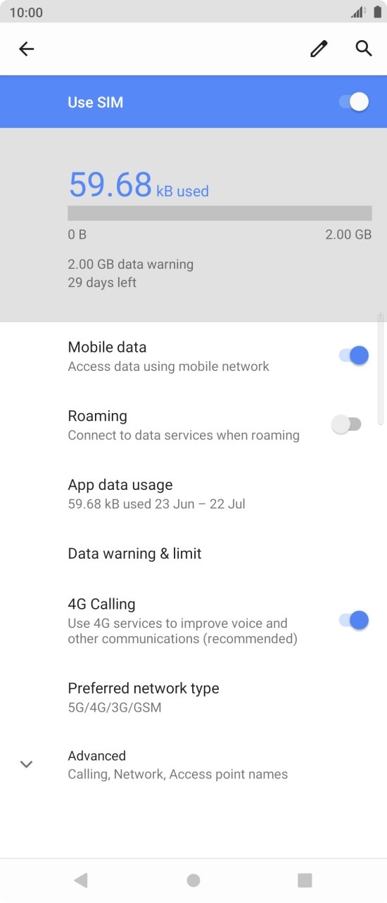 The total data usage is displayed.