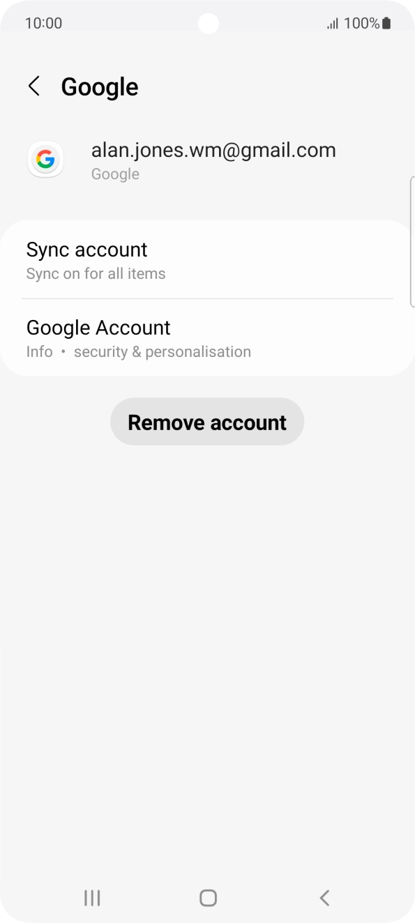 Press Sync account.